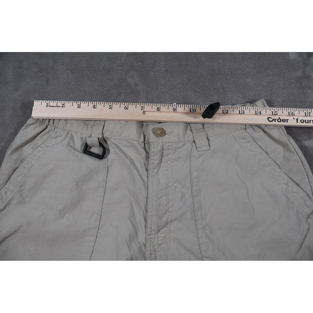 Columbia Shorts Mens 32 Beige Microfiber Cargo Relaxed Fit Elastic Waist 8in - Picture 6 of 9